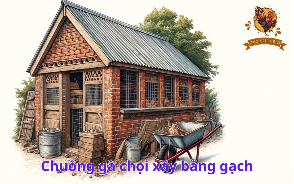 Chuồng gà chọi xây bằng gạch