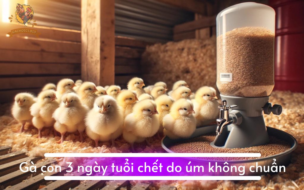 Gà con 3 ngày tuổi chết do úm không chuẩn