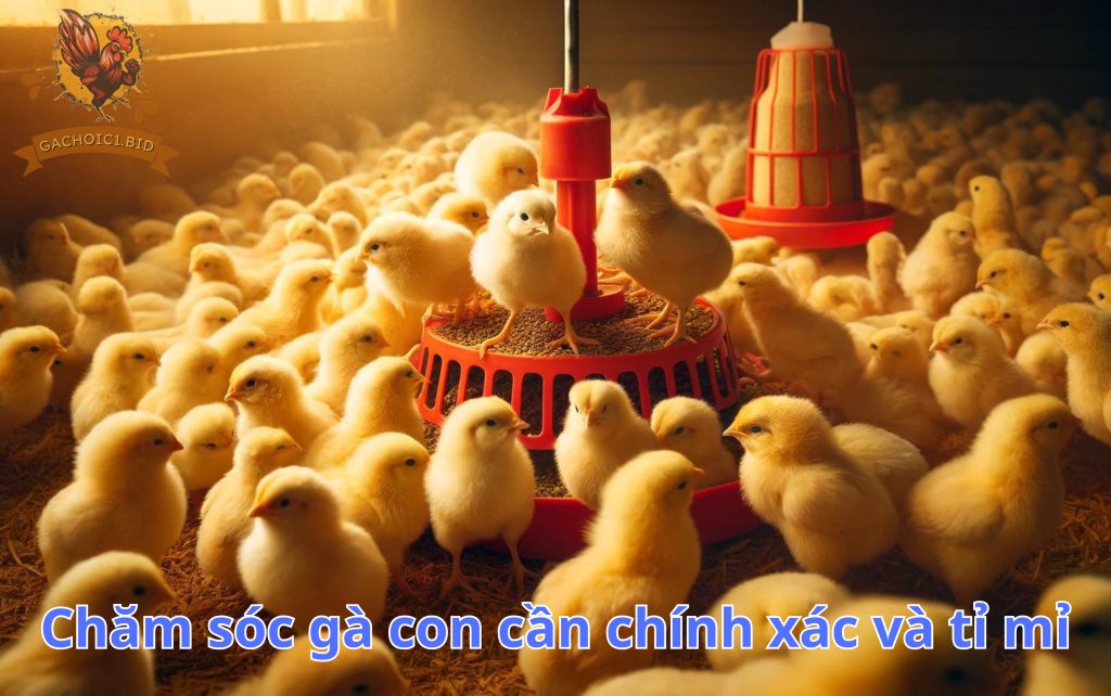 Chăm sóc gà con cần chính xác và tỉ mỉ