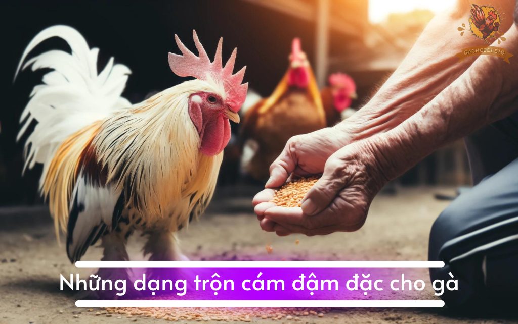 Những dạng trộn cám đậm đặc cho gà