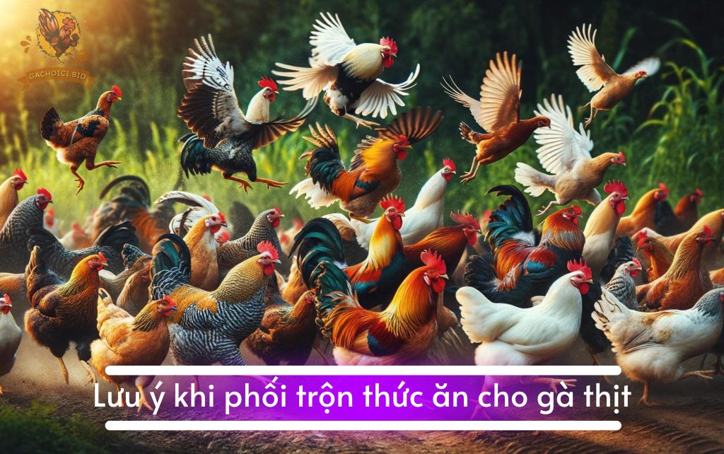 Lưu ý khi phối trộn thức ăn cho gà thịt