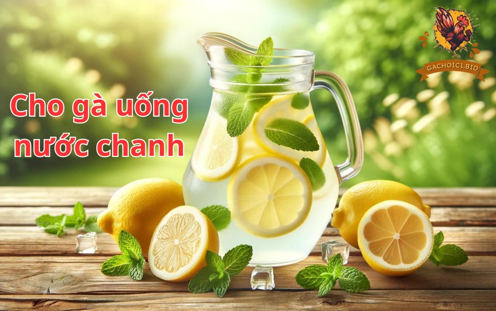 Cho gà uống nước chanh